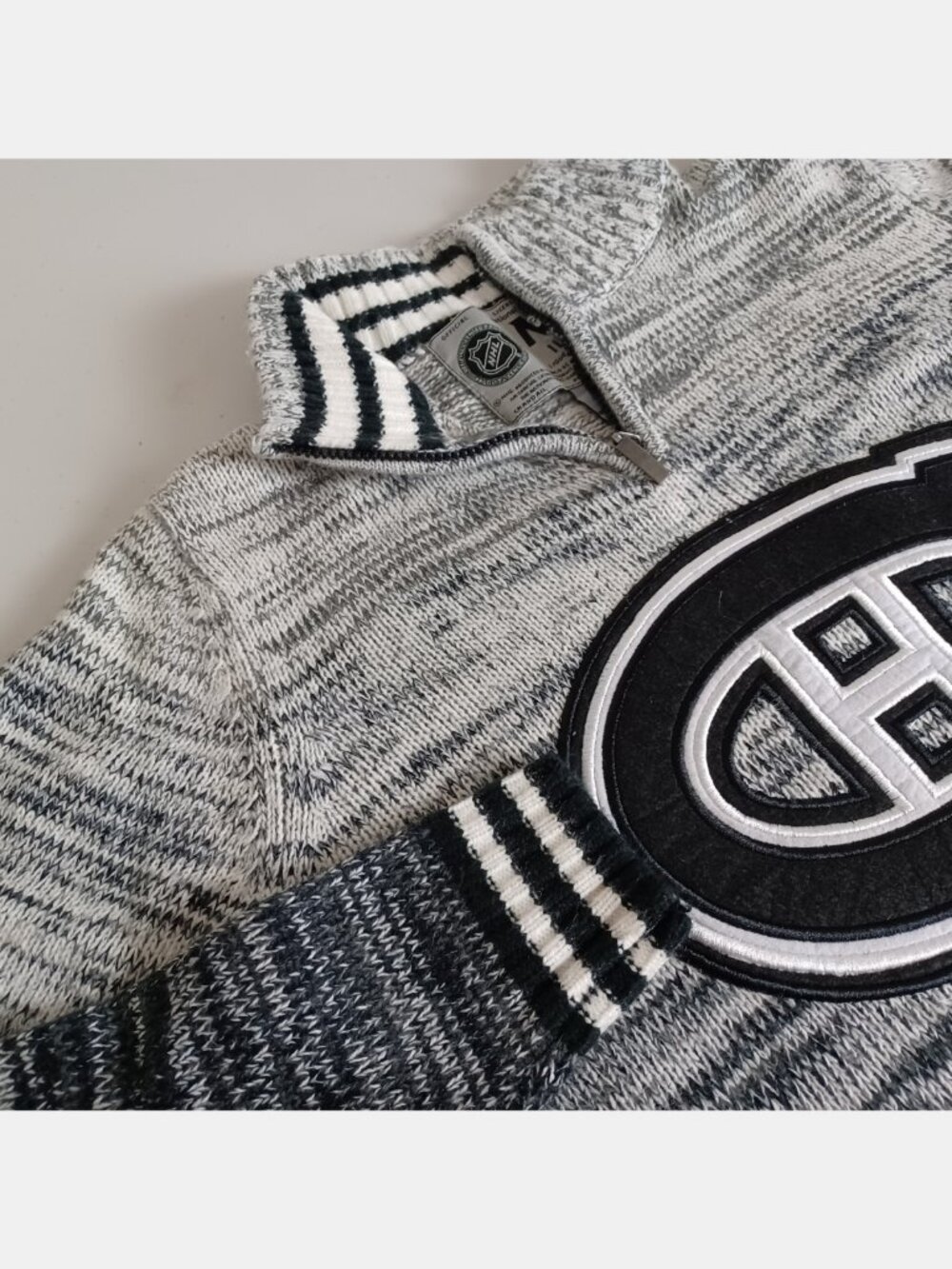 NHL by ILANCO Montreal Canadiens Quarter Zip Knit Sweater - Picture 3 of 16